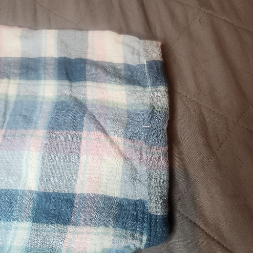 Lucky Brand Patchwork Plaid Distressed Sleeveless Flannel Shirt Size XL 79 MSRP - Picture 4 of 9